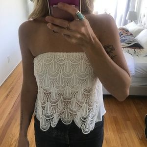 Honey Punch Lace Crop Tube Top